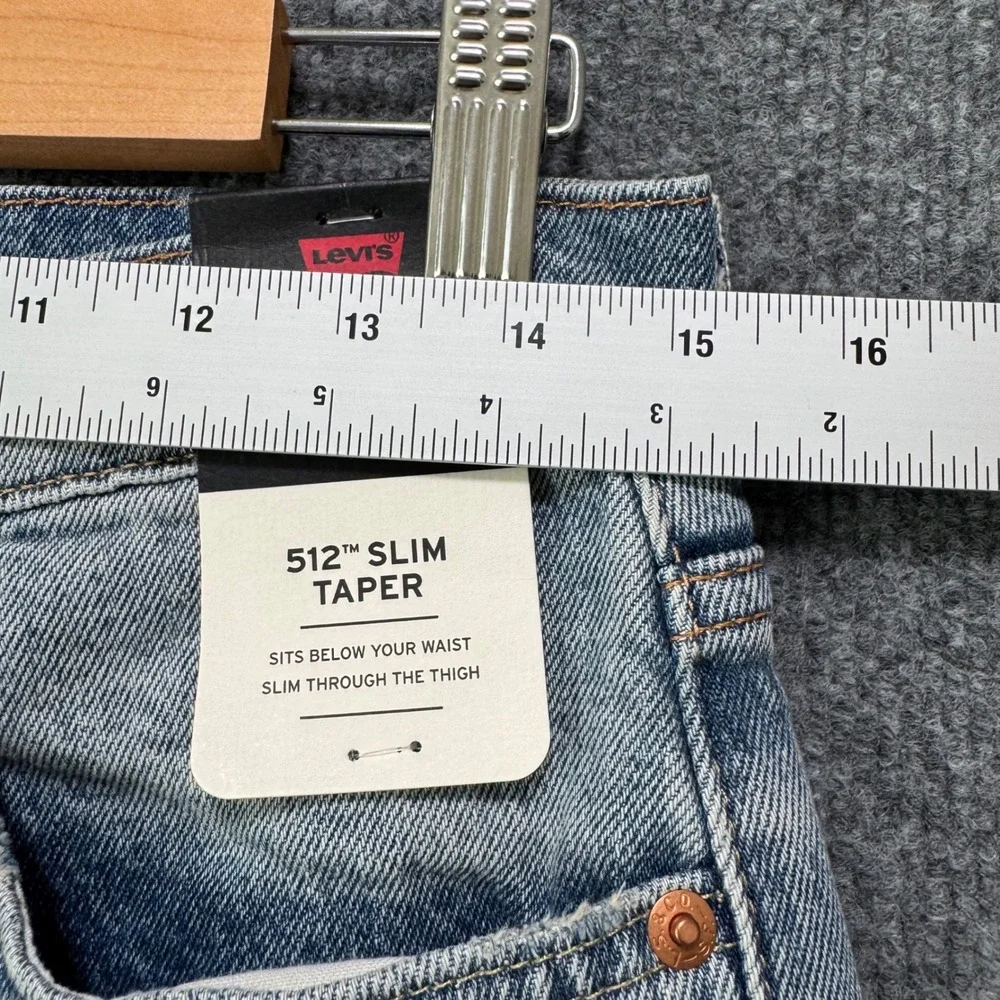 Levis‎ 512 Jeans 30x30 Selvedge Mens Slim Taper Light Wash Stretch Denim